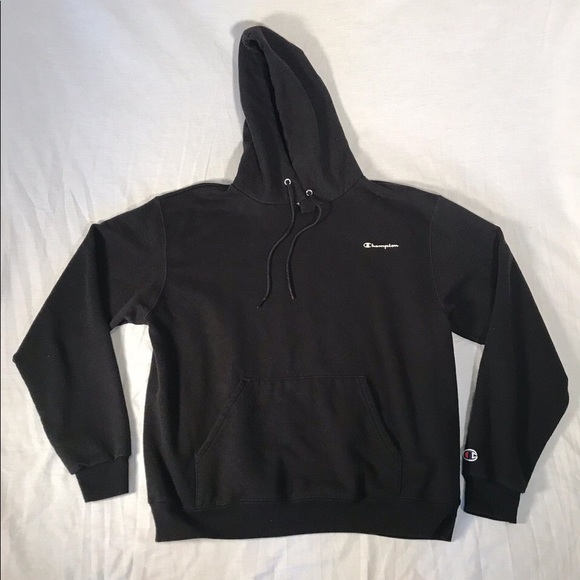 champion script hoodie black